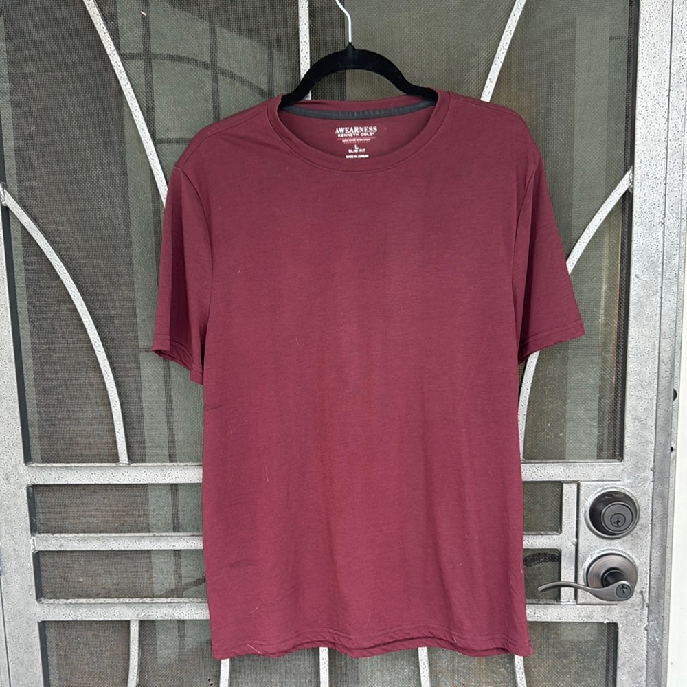 Awareness Kenneth Cole burgundy Short Sleeve Tee